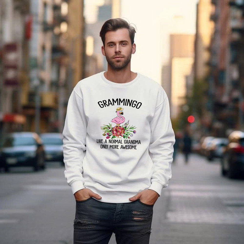 Gramming Like A Normal Grandma Only More Awesome Sweatshirt Funny Flamingo Shirts Grandma Gift
